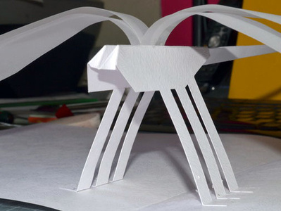 White book paper pop up sculpture