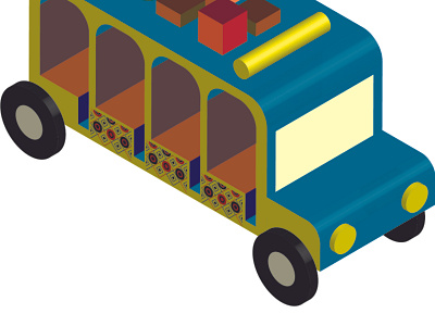 Isometric "chiva" bus colombia draw isometric isometric art isometric illustration isometry