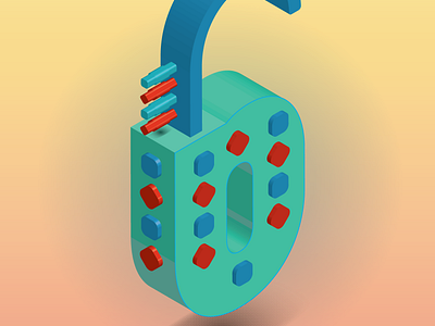 Isometric illustration of number 6