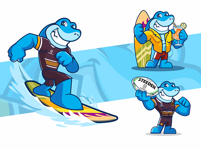 Shark Mascor Design cartoon character illustration logo mascot vector