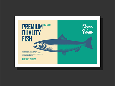 Label Design-Salmon Fish artwork branding design icon icon design illustration illustrator label design logo packaging design typography vector