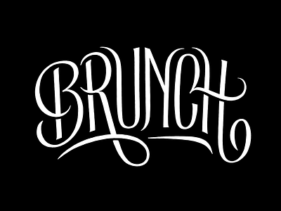 Brunch brunch coffee made me do it food hand drawn lettering simon ålander swashes typography