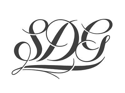 SDG coffee made me do it hand drawn initials lettering script sdg simon alander typography
