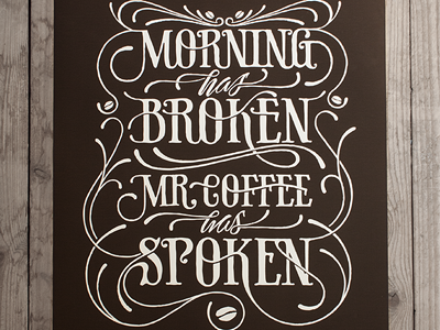 Morning has broken coffee coffee made me do it lagwagon poster print simon ålander typography