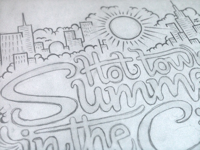 Summer in the city (sketch) coffee made me do it illustration script simon ålander sketch typography