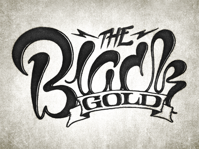 The Black Gold typography script highlight serif banner black gold coffee simon ålander coffee made me do it