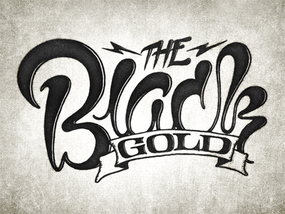 The Black Gold banner black coffee coffee made me do it gold highlight script serif simon ålander typography