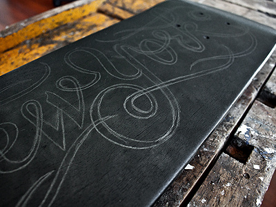 NY skateboard deck (sketch) coffee made me do it deck new york script simon ålander skateboard sketch typography