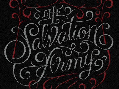 The Salvation Army coffee made me do it hand drawn lettering ligatures script shield simon ålander swashes texture the salvation army typography wardrobe