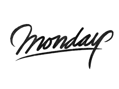 Monday brush coffee made me do it hand drawn lettering monday script simon ålander typography
