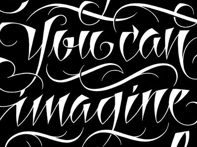 Poster (WIP detail) 8 faces coffee made me do it hand drawn lettering poster script simon ålander swashes typography