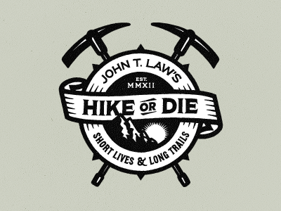 Hike or Die - John T. Law's (final) coffee made me do it collaboration emir ayouni graphics growcase hand drawn hike or die john t laws simon ålander symbol tee typography