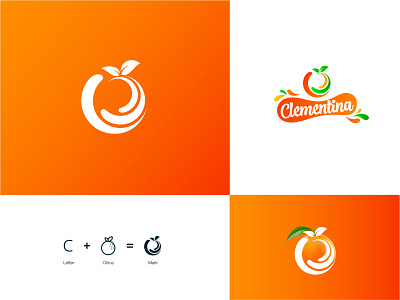 Clementina logo design brand identity branding c letter logo citrus clementina clementine farms fresh fruit juice logo lemons logodesign logotype mark pulp sweet