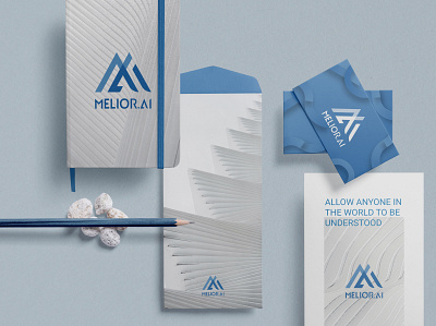 Melior.AI stationary ai brand design brand identity branding branding design identity design stationary stationary logodesing tech design tech logo