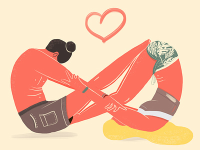 Love & Yoga graphic art illustraion illustrator love valentine card valentine day yoga
