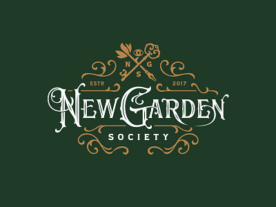 New Garden Society branding epic eye graphic design illustration key lettering pen studio typography