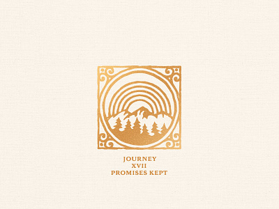 Icon Design - Journey 17 Promises Kept bible faith forest god journey mountains nature new garden society rainbow vintage