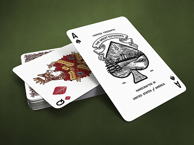 TGO / Ace and Queen ace of spades cards fox illustration nature playing cards