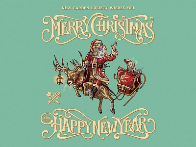 Merry Christmas And Happy New Year 2019 christmas elf new garden society new year 2019 raindeer rudolph santa sleigh