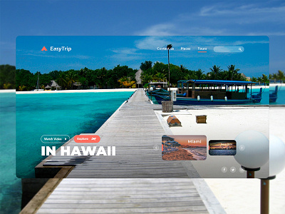 Concept site for EasyTrip(animation on Behance) adobe xd animacion beach design travel ui web website