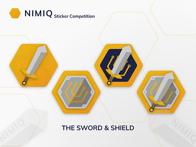 Nimiq Sticker Challenge pt. 03 - The sword & shield animation branding clean ui crypto cryptocurrency design graphic design icon illustration illustrator logo sticker vector