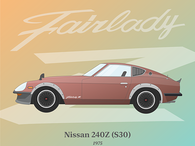 Nissan 240Z (S30) Illustration animation car classic car clean ui design illustration illustrator interface ui vector vintage