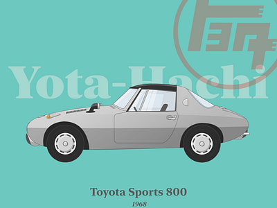 Toyota 800 Sports Illustration animation car classic car design illustration interface toyota typography ui vector