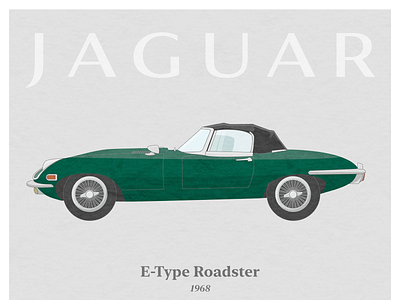 JAGUAR E-type Roadster (1968) illustration