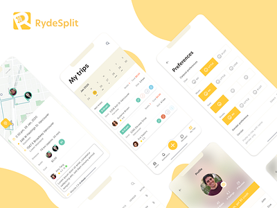 RydeSplit UI design pt. 04 adobe xd animation app branding clean ui icon illustration interface ui ux