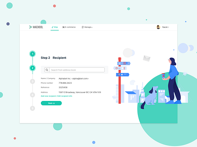 Shipping tool UI design - Recipient adobe xd app branding clean ui ecommerce illustration interface online shopping shipping ui ux