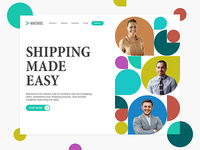 Shipping website - Hero section UI adobe xd app branding clean ui colourful design illustration interface landing page shipping typo ui ux