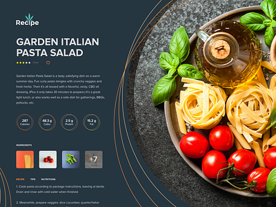 Recipe - CBD cooking recipe screen UI