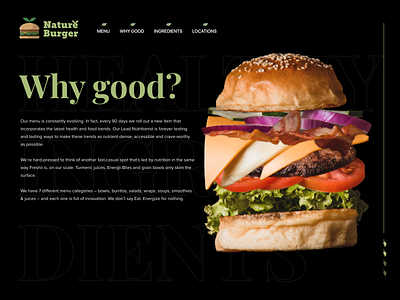 Nature burger location & about page UI abut adobe xd branding burger clean ui design illustration interface kitchen location logo typography ui ux