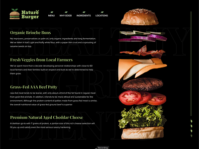 Nature Burger User Interaction - Ingredients adobe xd animation branding burger clean ui design farmers illustration interface logo makers protopie5.0 restaurant ui ux