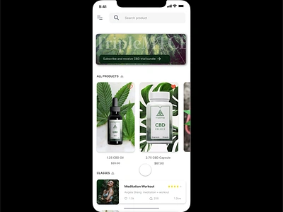 CBD Store app UI animation adobe xd animation branding cbd cbdoil clean ui design e commerce illustration interface logo mobile mobile app mobile ui online shop protopie5.0 ui ux