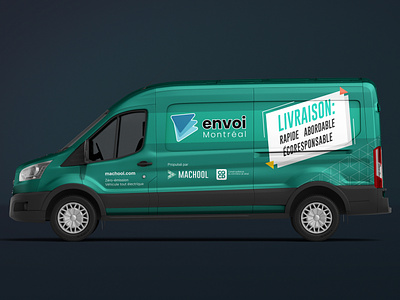 envoi Montréal pick up van design branding design graphic design illustration logistics logo machool shipping truck ui van vector wrapping