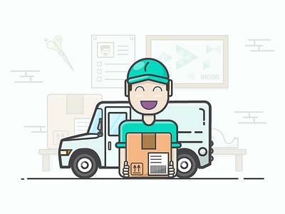 Delivery service illustration branding delivery illustration interface logo shipping ui ux