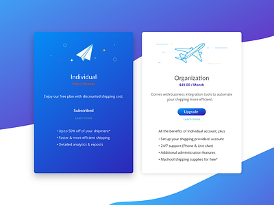 Pricing model design application design interface onboarding pricing shipping subscription ui ux