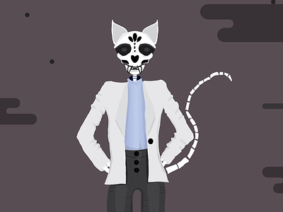 Skeleton Cat. cat dead illustration skeleton