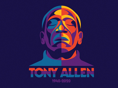 Tony Allen (1940-2020) africa african music afrobeat drummer drums fela kuti illustration lagos music musician nigeria portrait rest in peace tony allen