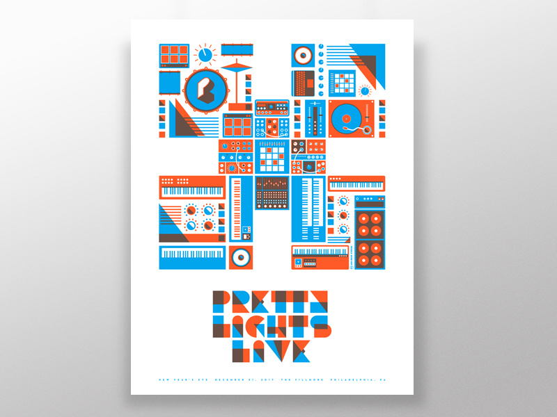 Pretty Light poster design screenprint illustration design gig poster
