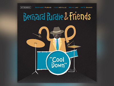 Bernard Purdie & Friends - Album Cover Design album cover analog design distressed drums funk illustration soul texture vector vintage vinyl record