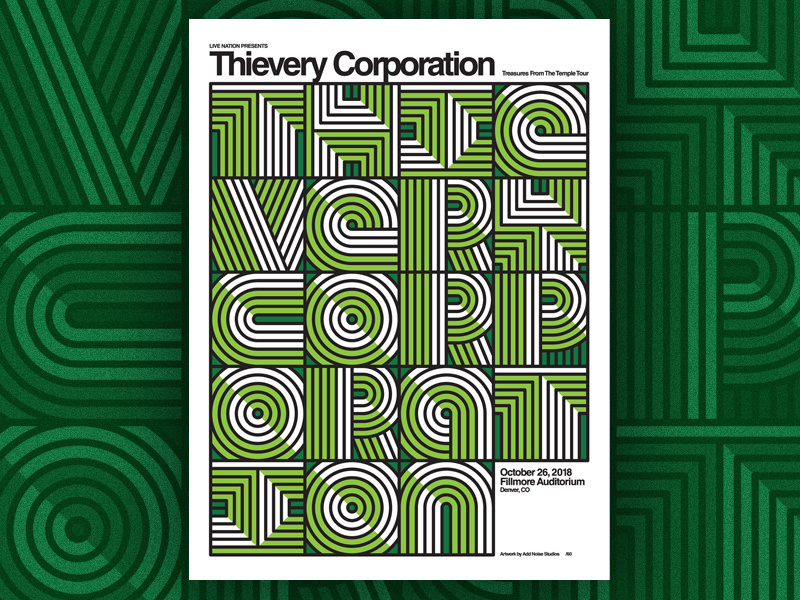 Thievery Corporation poster design thievery corporation typography design poster screenprint gig poster