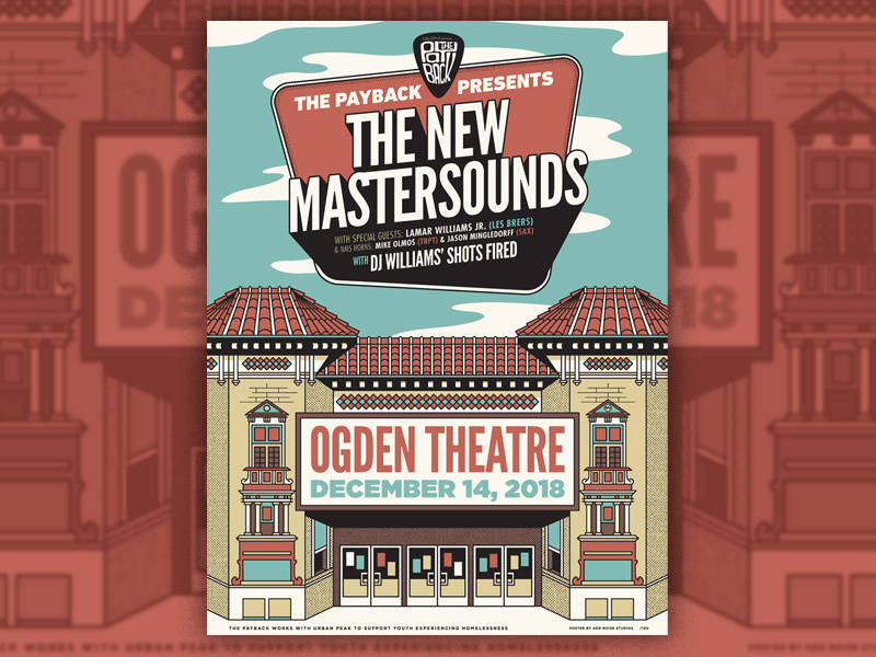 The Payback - The New Mastersounds urban peak the new mastersounds denver music colorado denver ogden theatre gig poster illustration poster
