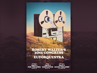 Robert Walter's 20th Congress & Euforquestra Gig Poster analog collage concert euforquestra funk gig poster poster poster design retro robert walter vintage