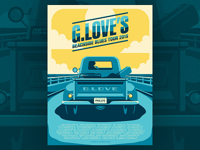 G. Love - Beachside Blues tour print g love gig poster illustration poster screen print silkscreen special sauce