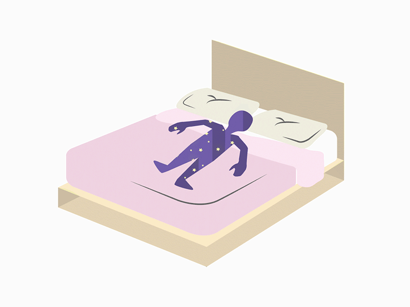 Cant get out of bed animation bed bedroom feeling illustration sleep sucked in vector