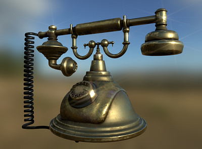 Antique Telephone animation asset dials digital 3d environment games mechanical old old fashioned phones props real telephone