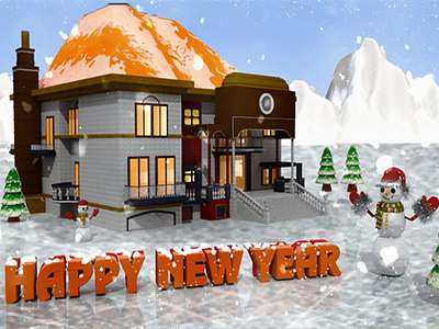 HappyNewYear 3d animation design motion graphics