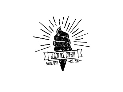 Black Ice Cream black cream design ice logo